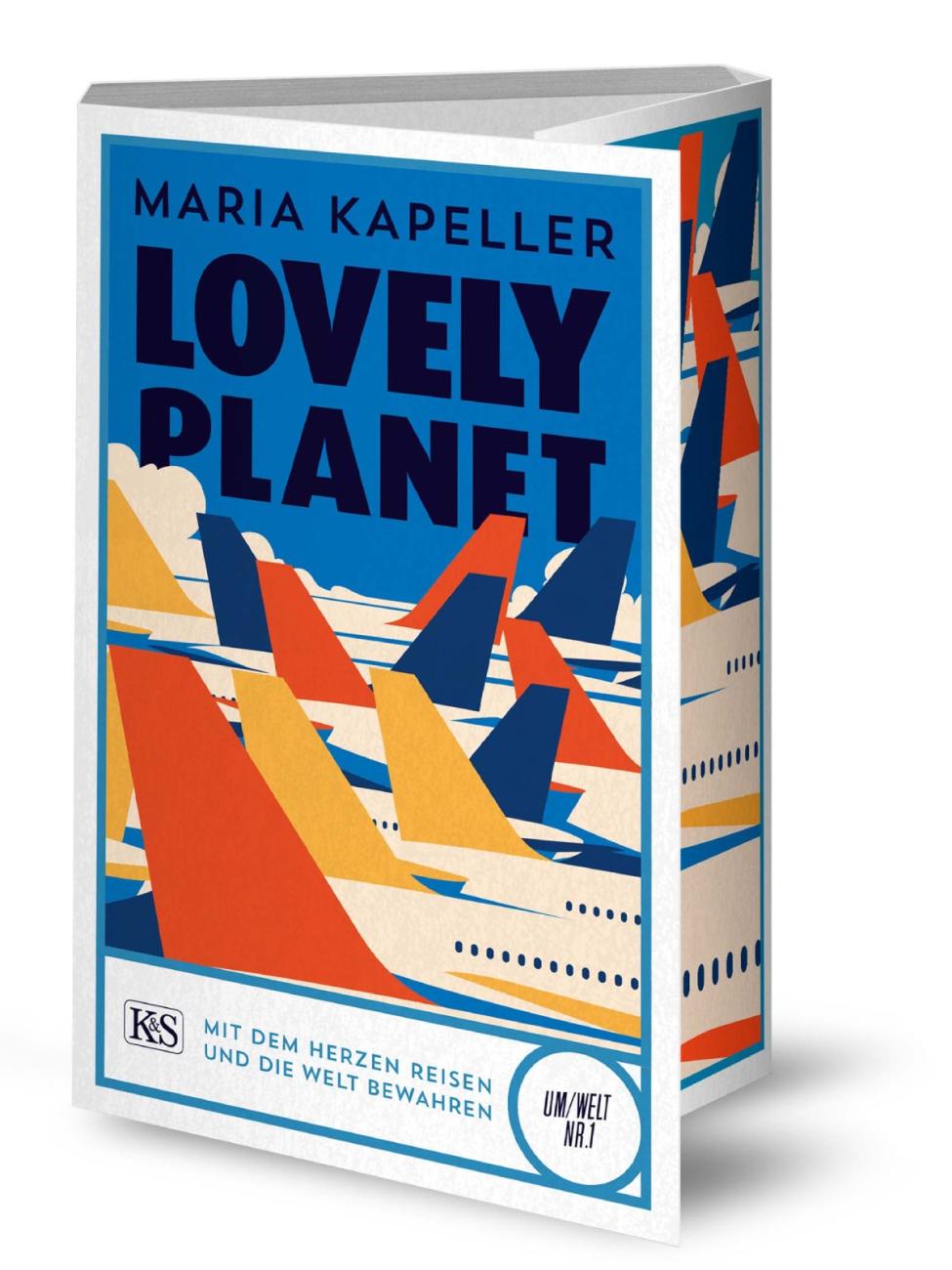 Buch Cover von lovely planet von Maria Kapeller: Blauer Hintergrund mit mehreren Flugzeugen